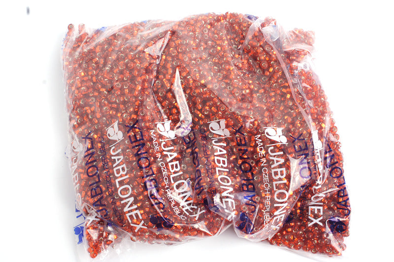 Czech Seed Bead / Pony Beads 6/0 Silver Lined Yellow/Orange Shades