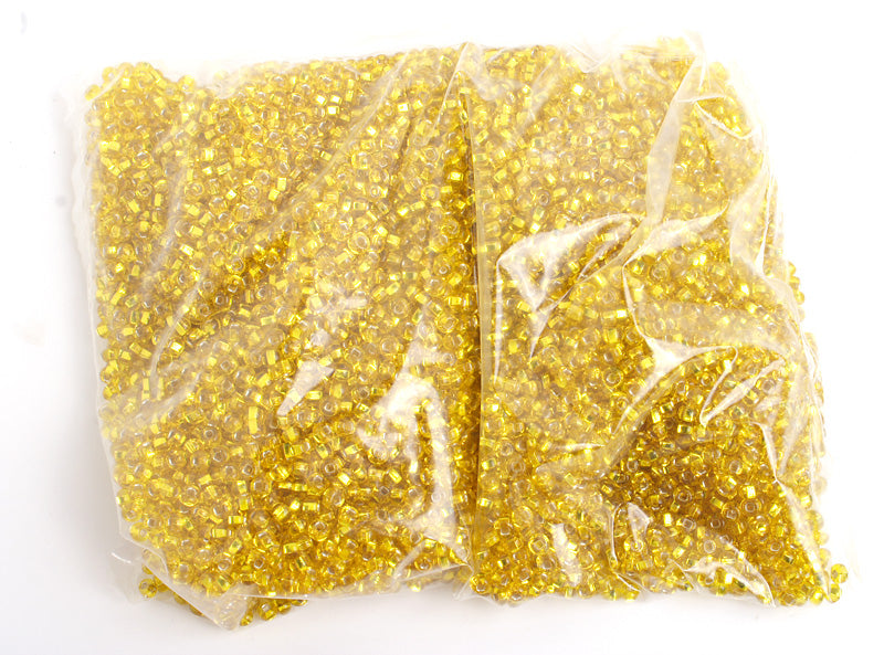 Czech Seed Bead / Pony Beads 6/0 Silver Lined Yellow/Orange Shades