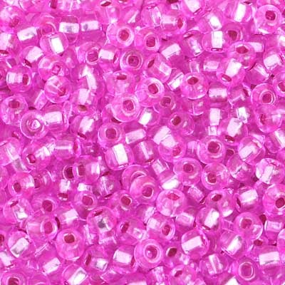Czech Seed Bead / Pony Beads 6/0 Silver Lined Pink Shades