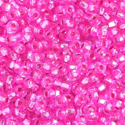 Czech Seed Bead / Pony Beads 6/0 Silver Lined Pink Shades