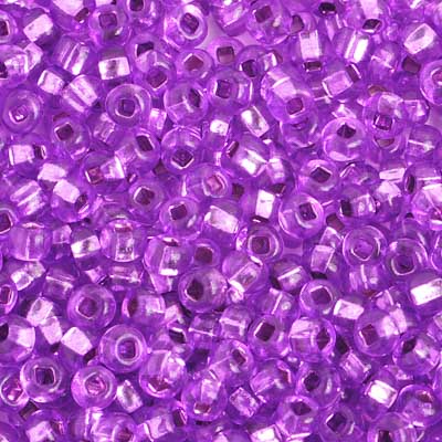 Czech Seed Bead / Pony Beads 6/0 Silver Lined Purple Shades