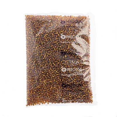 Czech Seed Bead / Pony Beads 6/0 Silver Lined Brown Shades