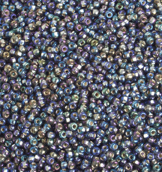 Czech Seed Bead / Pony Beads 6/0 Silver Lined Crystal/Grey Shades