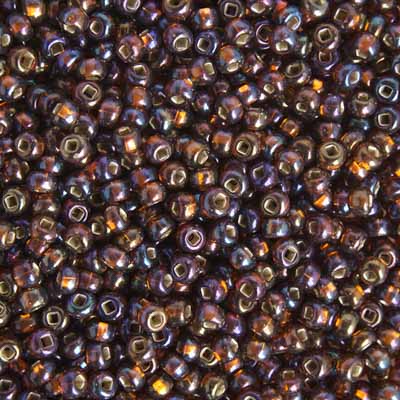 Czech Seed Bead / Pony Beads 6/0 Silver Lined Brown Shades
