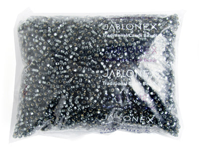 Czech Seed Bead / Pony Beads 6/0 Silver Lined Crystal/Grey Shades