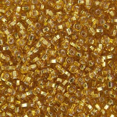 Czech Seed Bead / Pony Beads 6/0 Silver Lined Yellow/Orange Shades