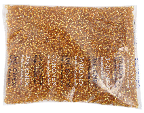 Czech Seed Bead / Pony Beads 6/0 Silver Lined Yellow/Orange Shades