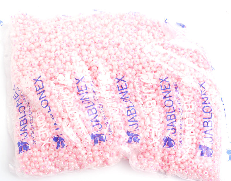 Czech Seed Bead / Pony Beads 6/0 Opaque Pink Shades
