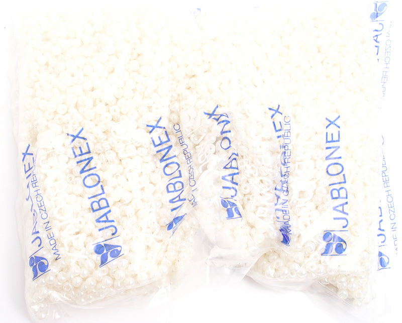 Czech Seed Bead / Pony Beads 6/0 Opaque White Shades