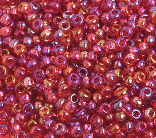 Czech Seed Bead / Pony Beads 6/0 Transparent Pink Shades