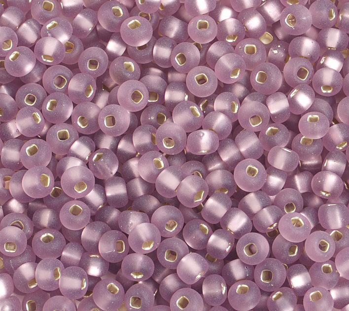 Czech Seed Bead / Pony Beads 6/0 Silver Lined Purple Shades