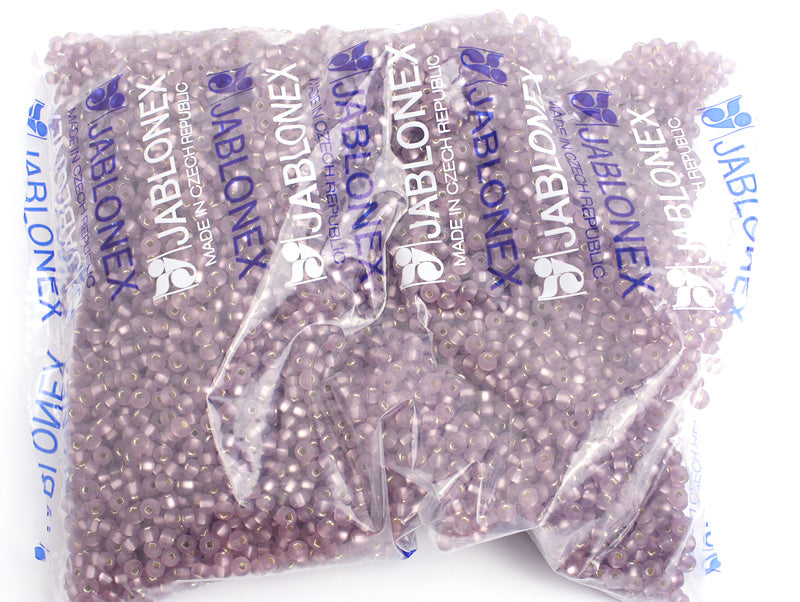 Czech Seed Bead / Pony Beads 6/0 Silver Lined Purple Shades