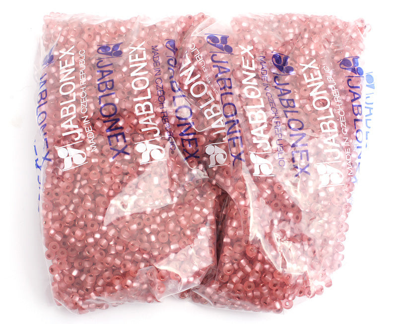 Czech Seed Bead / Pony Beads 6/0 Silver Lined Pink Shades