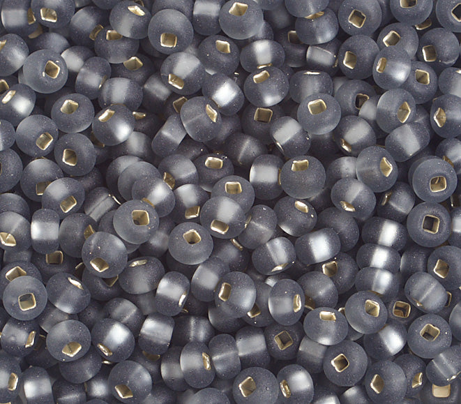 Czech Seed Bead / Pony Beads 6/0 Silver Lined Crystal/Grey Shades