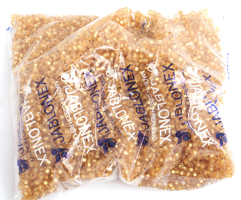 Czech Seed Bead / Pony Beads 6/0 Silver Lined Yellow/Orange Shades