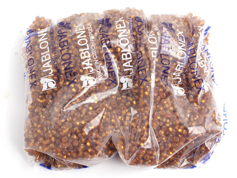 Czech Seed Bead / Pony Beads 6/0 Silver Lined Brown Shades