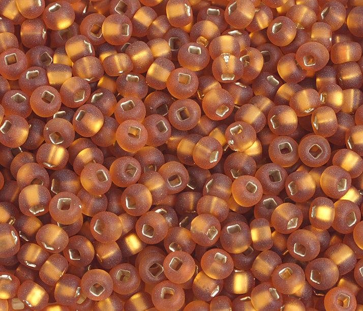 Czech Seed Bead / Pony Beads 6/0 Silver Lined Brown Shades