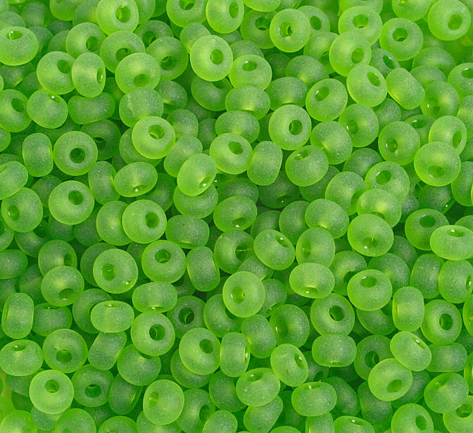 Czech Seed Bead / Pony Beads 6/0 Transparent Green Shades