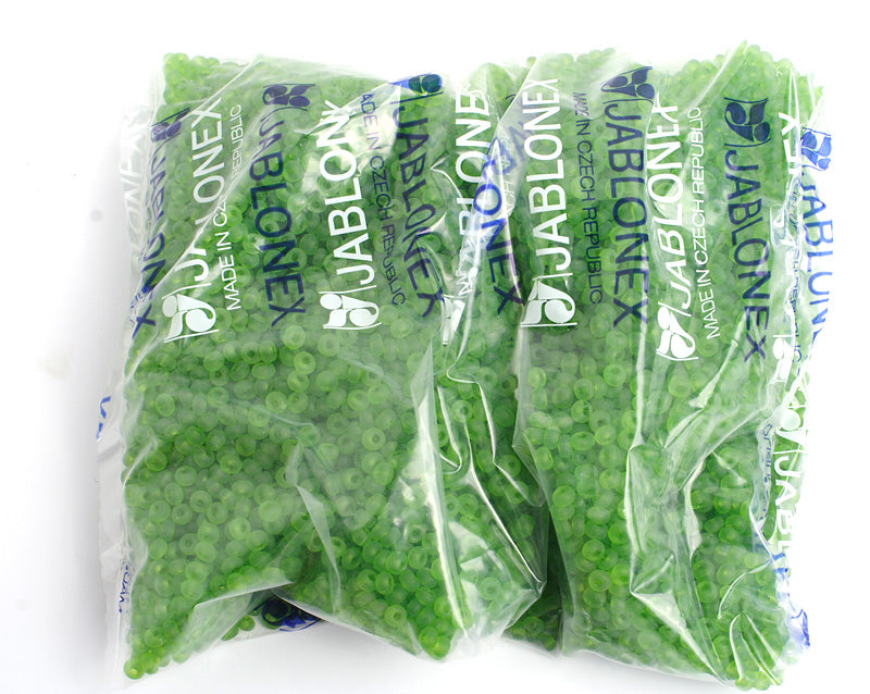 Czech Seed Bead / Pony Beads 6/0 Transparent Green Shades