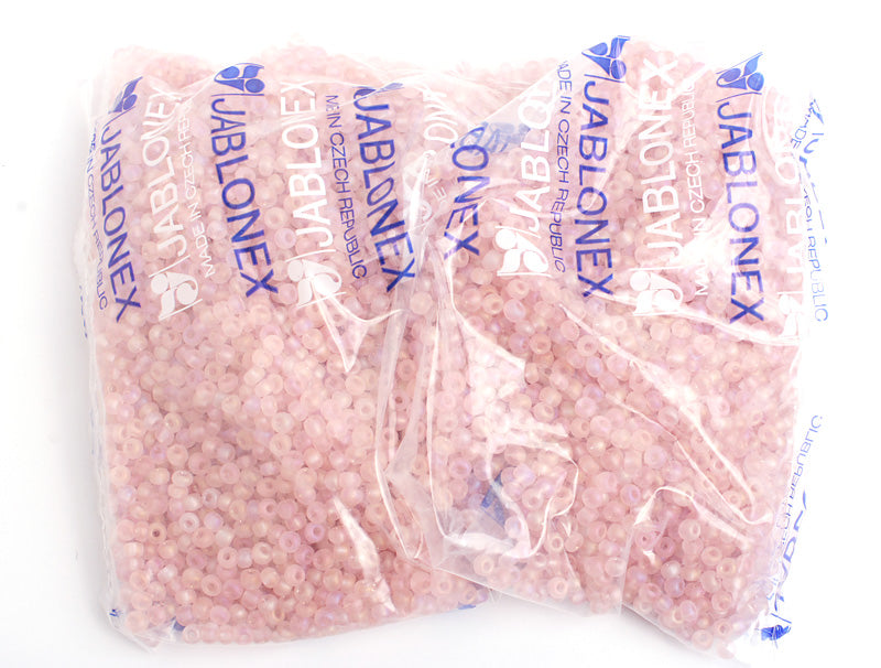 Czech Seed Bead / Pony Beads 6/0 Transparent Pink Shades