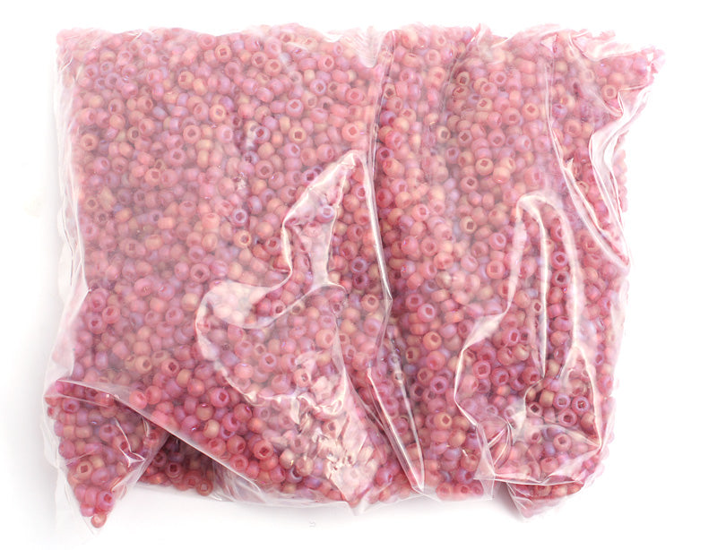 Czech Seed Bead / Pony Beads 6/0 Transparent Pink Shades