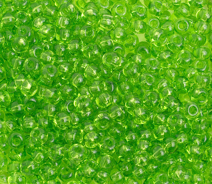 Czech Seed Bead / Pony Beads 6/0 Transparent Green Shades