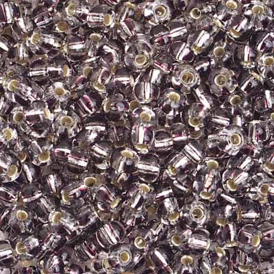 Czech Seed Bead / Pony Beads 6/0 Silver Lined Crystal/Grey Shades