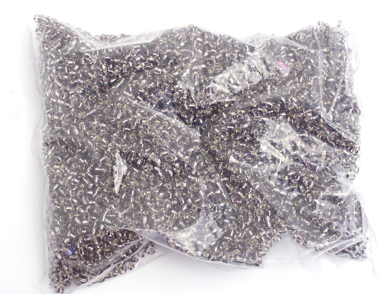 Czech Seed Bead / Pony Beads 6/0 Silver Lined Crystal/Grey Shades