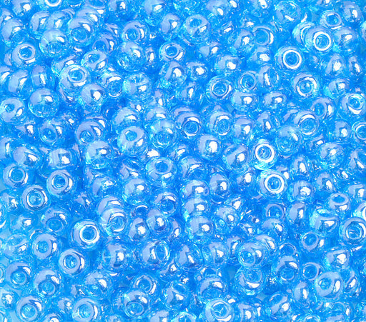 Czech Seed Bead / Pony Beads 6/0 Transparent Blue Shades 