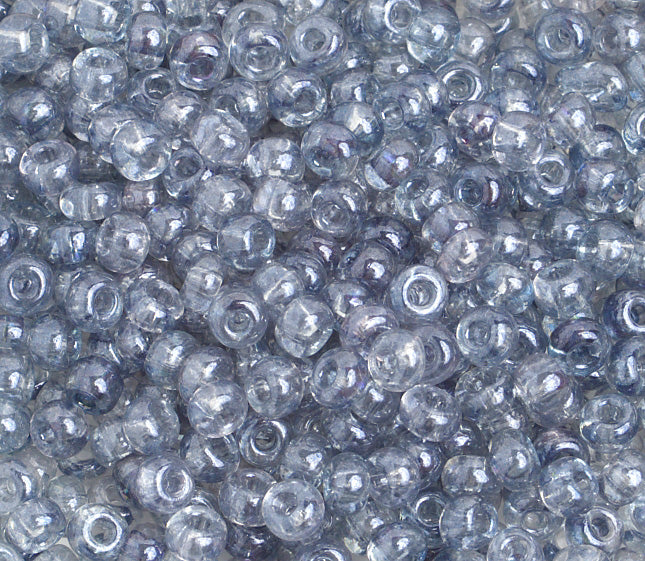 Czech Seed Bead / Pony Beads 6/0 Transparent Crystal/Grey Shades