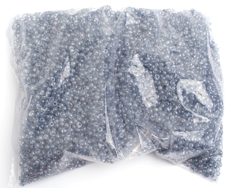 Czech Seed Bead / Pony Beads 6/0 Transparent Crystal/Grey Shades