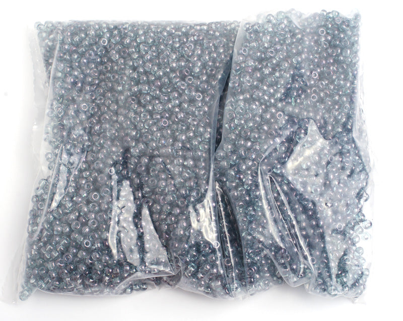 Czech Seed Bead / Pony Beads 6/0 Transparent Green Shades