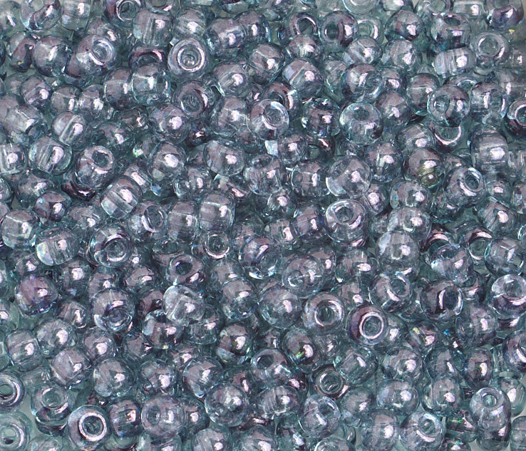 Czech Seed Bead / Pony Beads 6/0 Transparent Green Shades