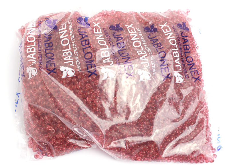 Czech Seed Bead / Pony Beads 6/0 Transparent Pink Shades