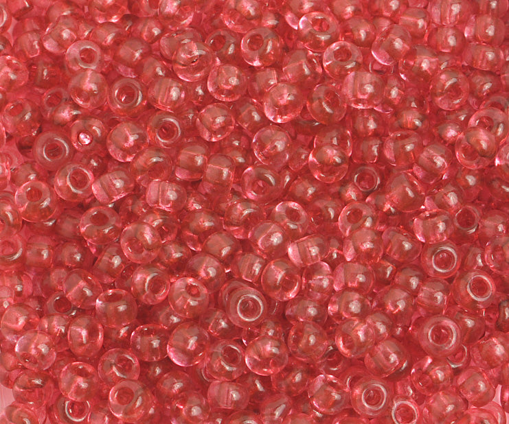 Czech Seed Bead / Pony Beads 6/0 Transparent Pink Shades