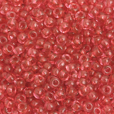Czech Seed Bead / Pony Beads 6/0 Transparent Pink Shades