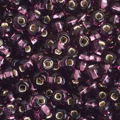 Czech Seed Bead / Pony Beads 6/0 Silver Lined Purple Shades