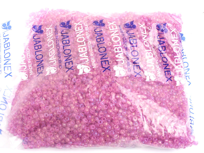 Czech Seed Bead / Pony Beads 6/0 Transparent Purple Shades