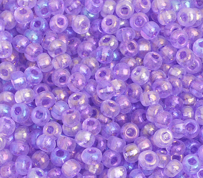 Czech Seed Bead / Pony Beads 6/0 Transparent Purple Shades