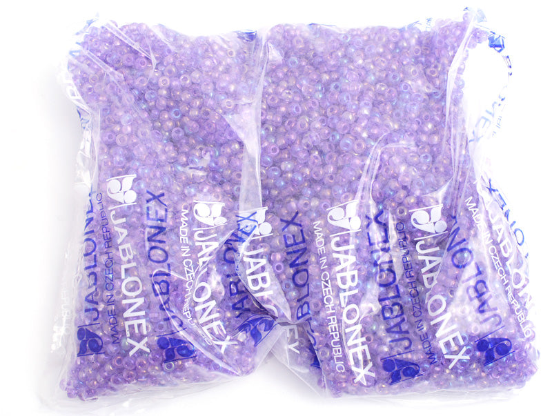 Czech Seed Bead / Pony Beads 6/0 Transparent Purple Shades