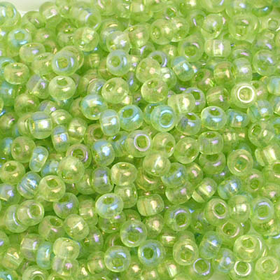 Czech Seed Bead / Pony Beads 6/0 Transparent Green Shades
