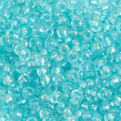 Czech Seed Bead / Pony Beads 6/0 Transparent Green Shades