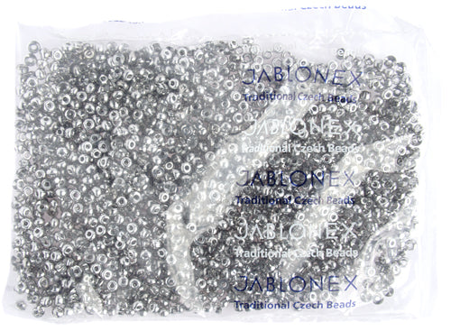 Czech Seed Bead / Pony Beads 6/0 Transparent Crystal/Grey Shades