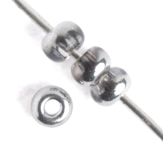 Czech Seed Bead / Pony Beads 6/0 Transparent Crystal/Grey Shades