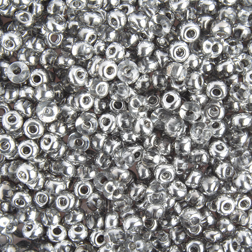 Czech Seed Bead / Pony Beads 6/0 Transparent Crystal/Grey Shades