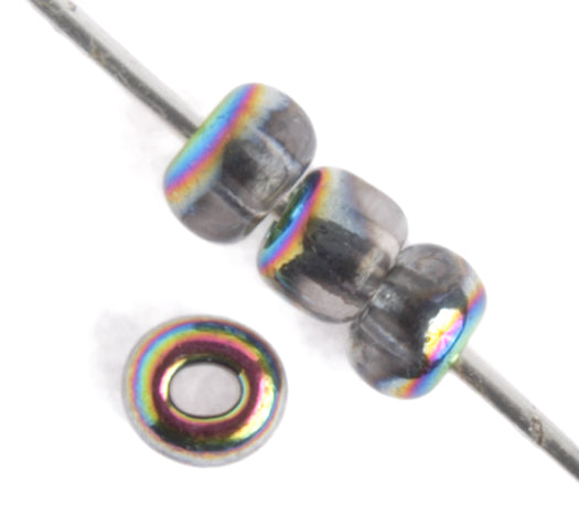 Czech Seed Bead / Pony Beads 6/0 Transparent Crystal/Grey Shades