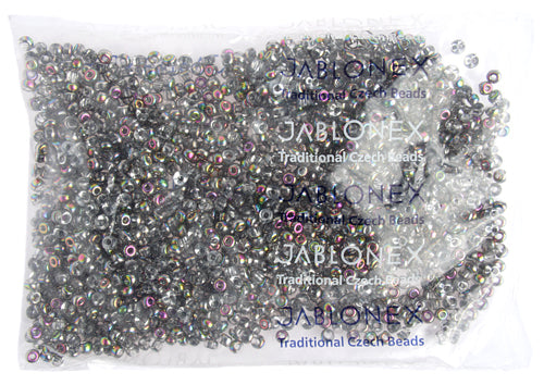 Czech Seed Bead / Pony Beads 6/0 Transparent Crystal/Grey Shades