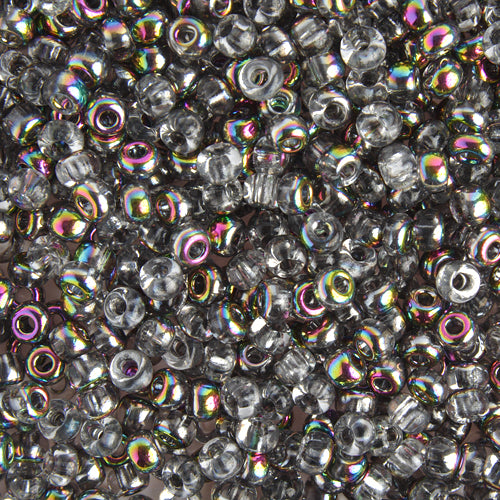 Czech Seed Bead / Pony Beads 6/0 Transparent Crystal/Grey Shades