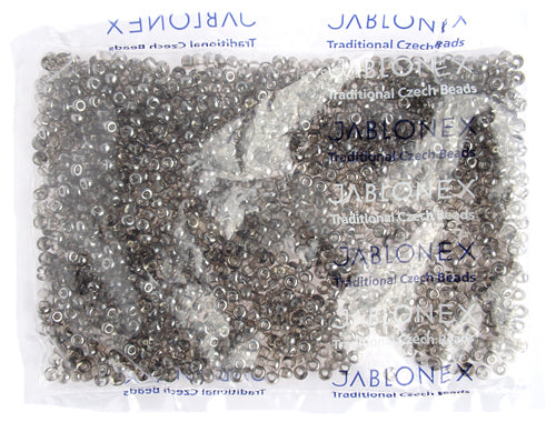 Czech Seed Bead / Pony Beads 6/0 Transparent Crystal/Grey Shades