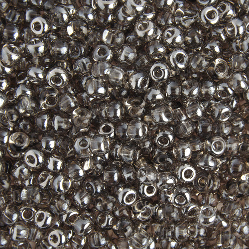 Czech Seed Bead / Pony Beads 6/0 Transparent Crystal/Grey Shades